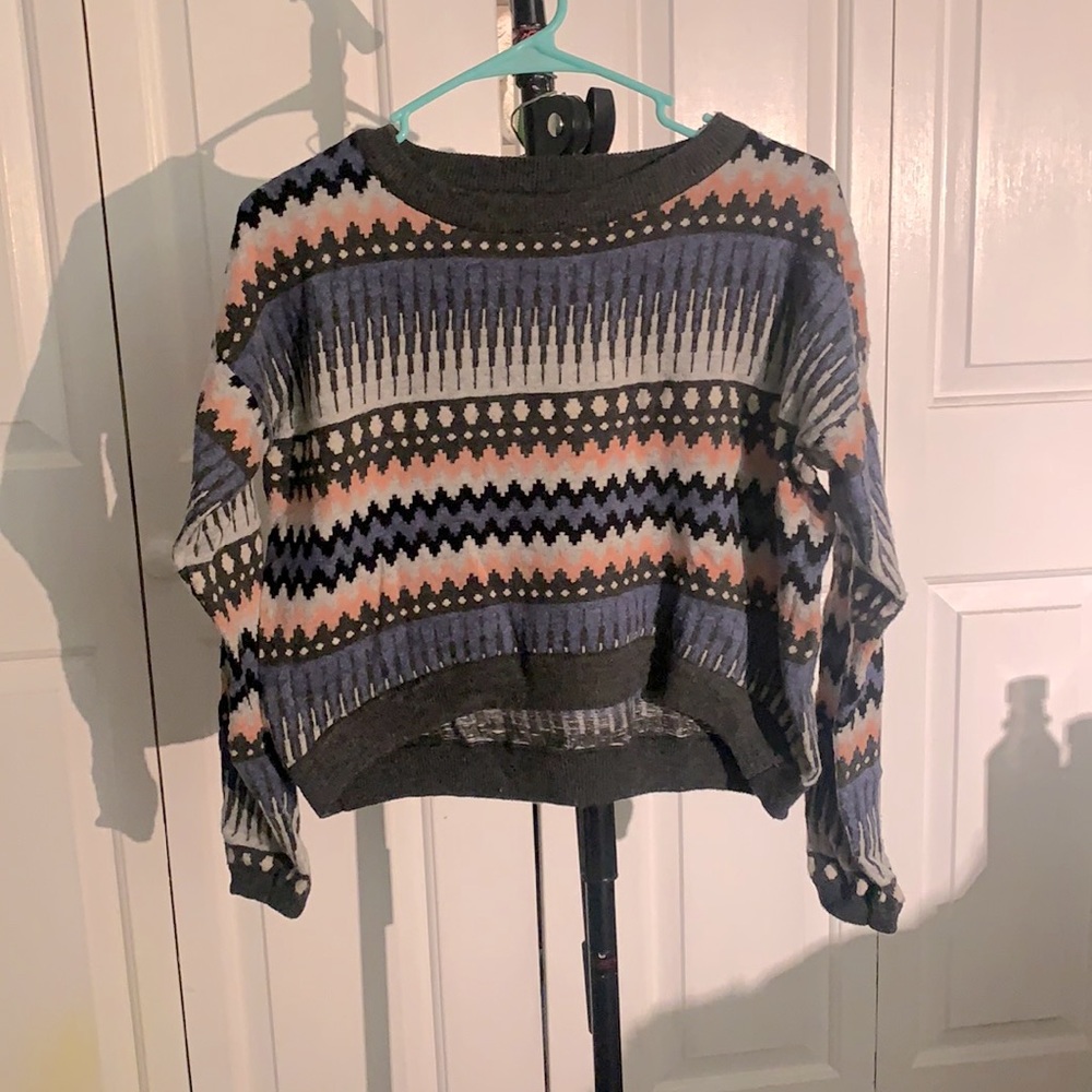 Stripy cropped sweater